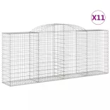 11 db íves horganyzott vas gabion kosár 300x50x120/140 cm