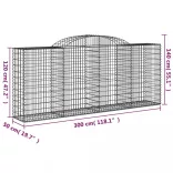 15 db íves horganyzott vas gabion kosár 300x50x120/140 cm