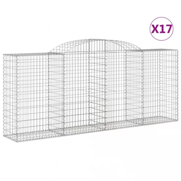 17 db íves horganyzott vas gabion kosár 300x50x120/140 cm
