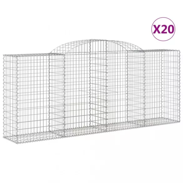 20 db íves horganyzott vas gabion kosár 300x50x120/140 cm