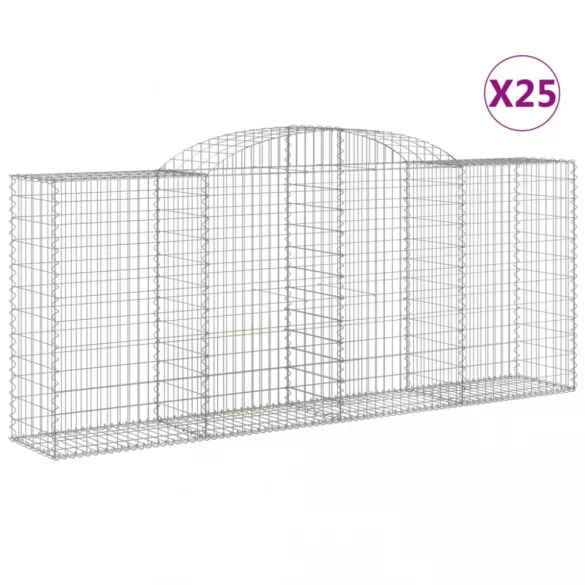 25 db íves horganyzott vas gabion kosár 300x50x120/140 cm