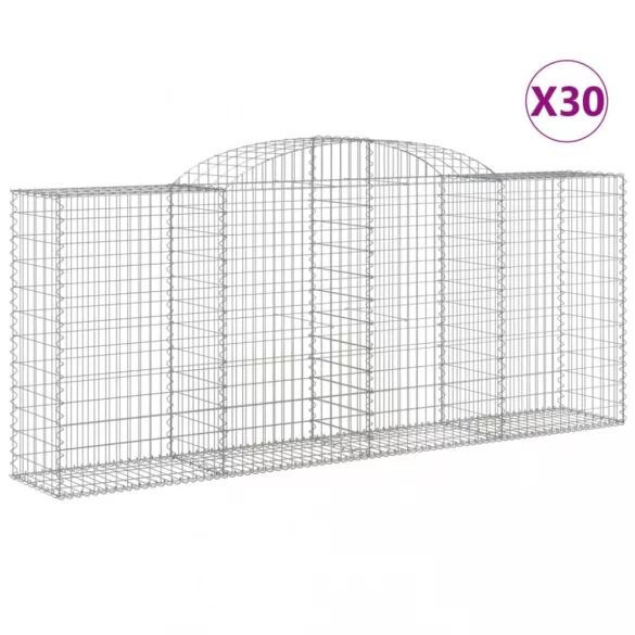 30 db íves horganyzott vas gabion kosár 300x50x120/140 cm
