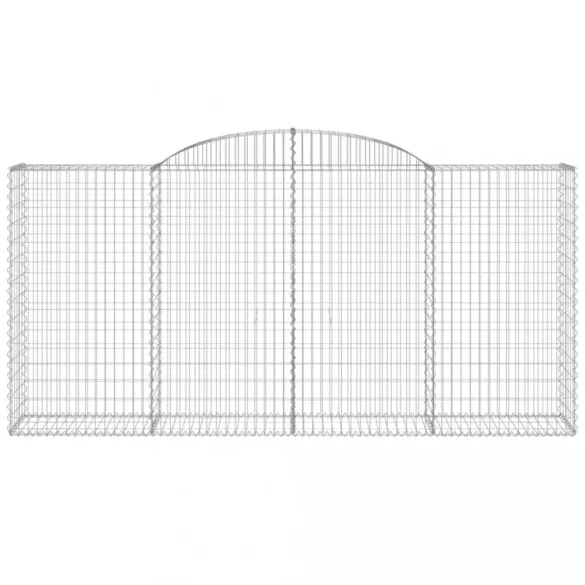 2 db íves horganyzott vas gabion kosár 300x50x140/160 cm