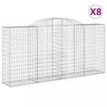 8 db íves horganyzott vas gabion kosár 300x50x140/160 cm