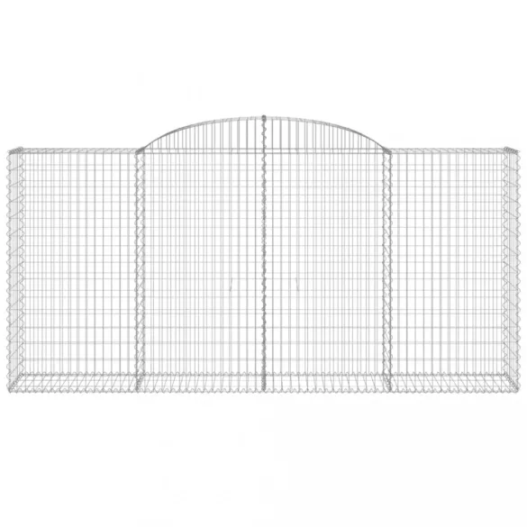 9 db íves horganyzott vas gabion kosár 300x50x140/160 cm