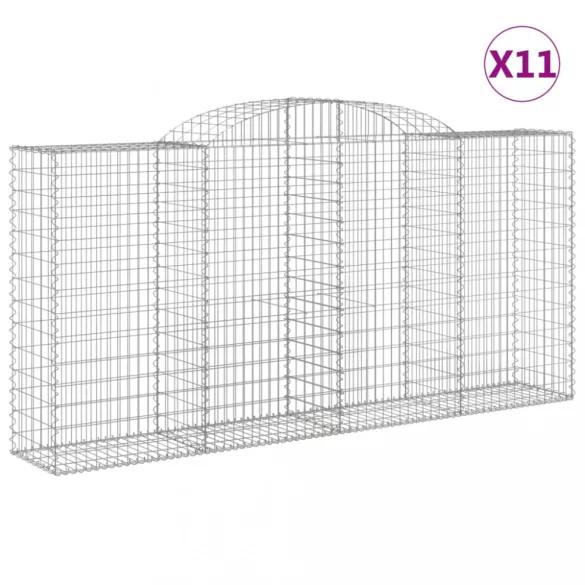 11 db íves horganyzott vas gabion kosár 300x50x140/160 cm
