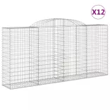12 db íves horganyzott vas gabion kosár 300x50x140/160 cm