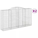 2 db íves horganyzott vas gabion kosár 300x50x160/180 cm
