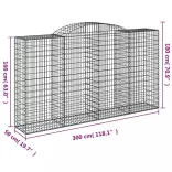 5 db íves horganyzott vas gabion kosár 300x50x160/180 cm
