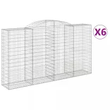 6 db íves horganyzott vas gabion kosár 300x50x160/180 cm