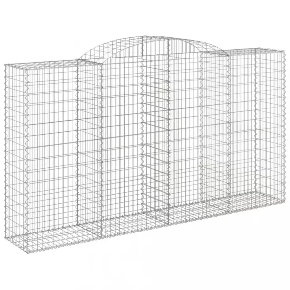 6 db íves horganyzott vas gabion kosár 300x50x160/180 cm