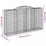 9 db íves horganyzott vas gabion kosár 300x50x160/180 cm