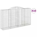 10 db íves horganyzott vas gabion kosár 300x50x160/180 cm