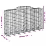 11 db íves horganyzott vas gabion kosár 300x50x160/180 cm