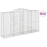 12 db íves horganyzott vas gabion kosár 300x50x160/180 cm