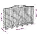 12 db íves horganyzott vas gabion kosár 300x50x160/180 cm