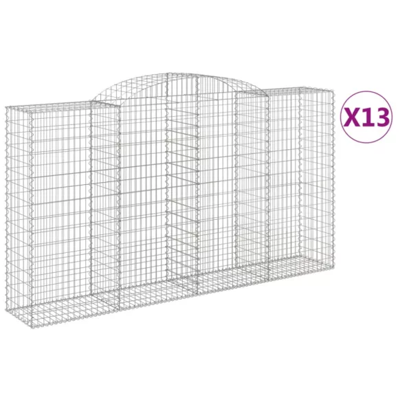 13 db íves horganyzott vas gabion kosár 300x50x160/180 cm