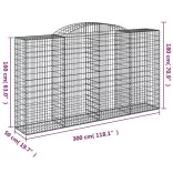 20 db íves horganyzott vas gabion kosár 300x50x160/180 cm