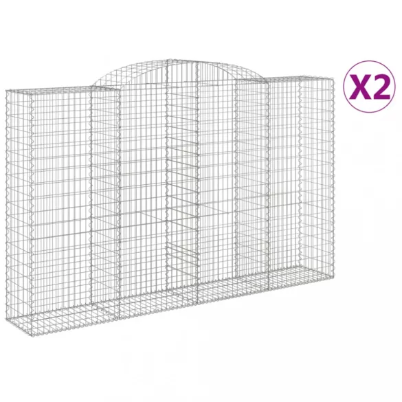 2 db íves horganyzott vas gabion kosár 300x50x180/200 cm
