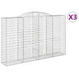 3 db íves horganyzott vas gabion kosár 300x50x180/200 cm
