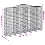 3 db íves horganyzott vas gabion kosár 300x50x180/200 cm