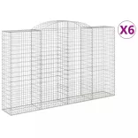 6 db íves horganyzott vas gabion kosár 300x50x180/200 cm
