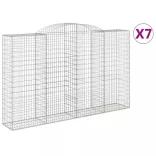 7 db íves horganyzott vas gabion kosár 300x50x180/200 cm
