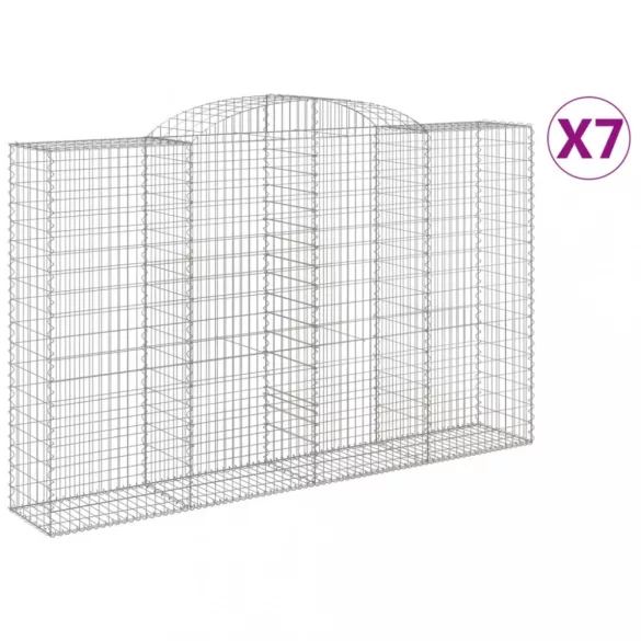 7 db íves horganyzott vas gabion kosár 300x50x180/200 cm