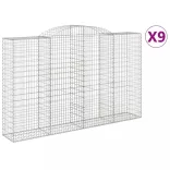 9 db íves horganyzott vas gabion kosár 300x50x180/200 cm