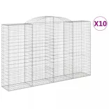 10 db íves horganyzott vas gabion kosár 300x50x180/200 cm