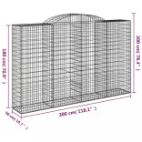 13 db íves horganyzott vas gabion kosár 300x50x180/200 cm