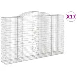 17 db íves horganyzott vas gabion kosár 300x50x180/200 cm