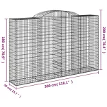 17 db íves horganyzott vas gabion kosár 300x50x180/200 cm