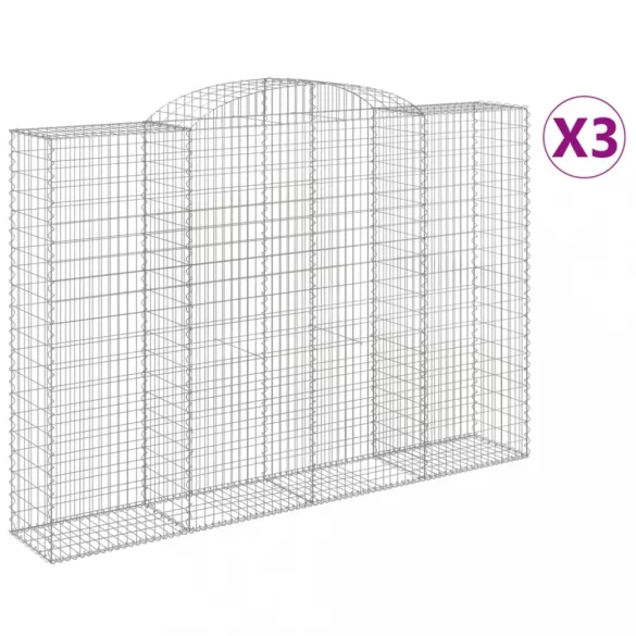 3 db íves horganyzott vas gabion kosár 300x50x200/220 cm