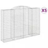 5 db íves horganyzott vas gabion kosár 300x50x200/220 cm