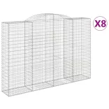 8 db íves horganyzott vas gabion kosár 300x50x200/220 cm
