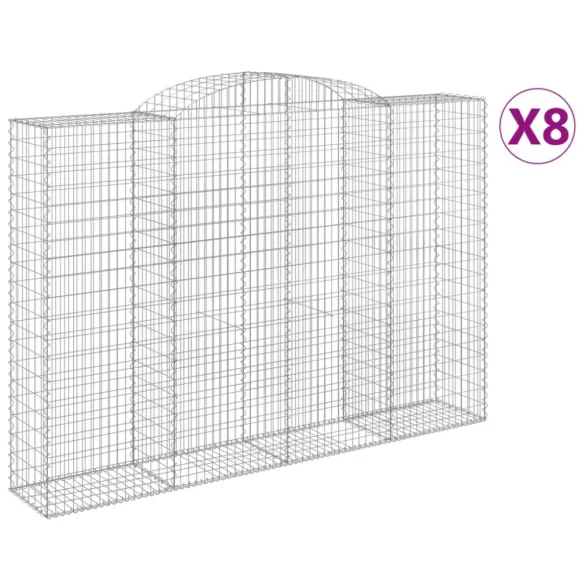 8 db íves horganyzott vas gabion kosár 300x50x200/220 cm