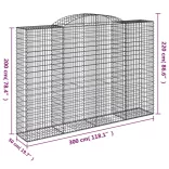 8 db íves horganyzott vas gabion kosár 300x50x200/220 cm