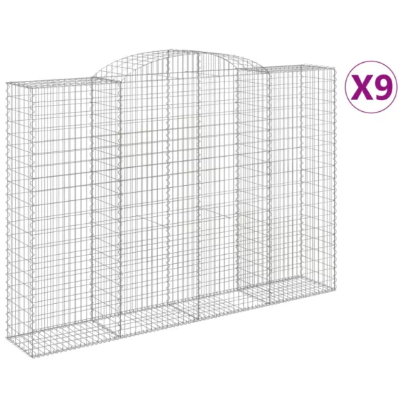 9 db íves horganyzott vas gabion kosár 300x50x200/220 cm
