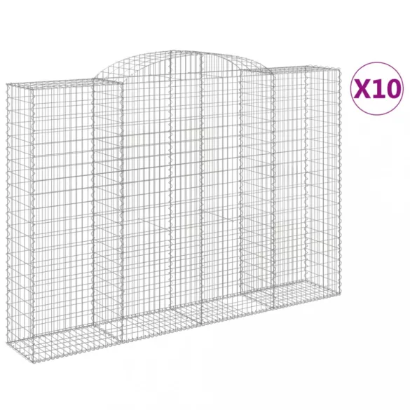 10 db íves horganyzott vas gabion kosár 300x50x200/220 cm