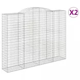 2 db íves horganyzott vas gabion kosár 300x50x220/240 cm