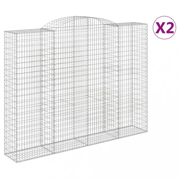 2 db íves horganyzott vas gabion kosár 300x50x220/240 cm