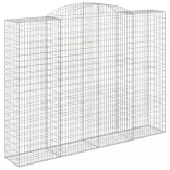 2 db íves horganyzott vas gabion kosár 300x50x220/240 cm