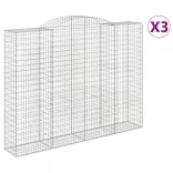 3 db íves horganyzott vas gabion kosár 300x50x220/240 cm