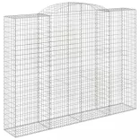 3 db íves horganyzott vas gabion kosár 300x50x220/240 cm