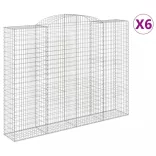 6 db íves horganyzott vas gabion kosár 300x50x220/240 cm