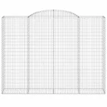 6 db íves horganyzott vas gabion kosár 300x50x220/240 cm