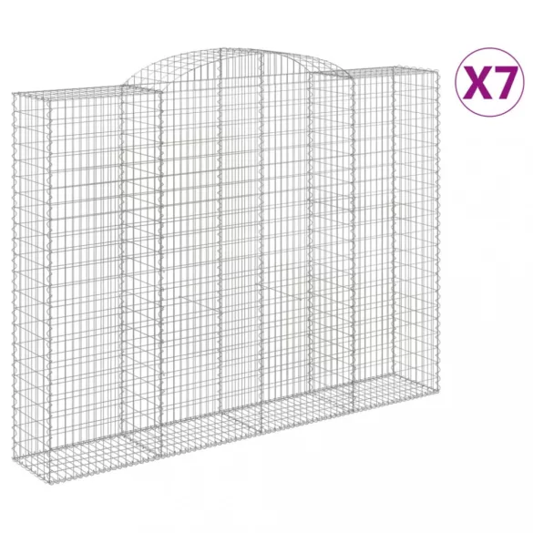 7 db íves horganyzott vas gabion kosár 300x50x220/240 cm