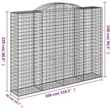 8 db íves horganyzott vas gabion kosár 300x50x220/240 cm