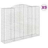 9 db íves horganyzott vas gabion kosár 300x50x220/240 cm